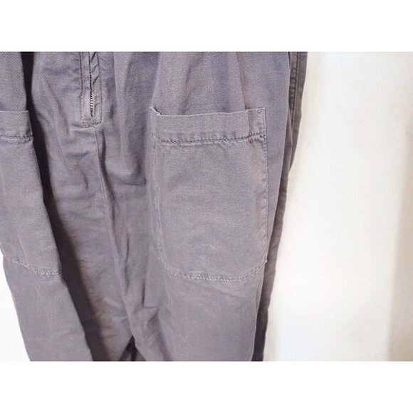 Postmark Equinox Gray Cotton Linen Cropped Apron Jumpsuit, Size XL - Picture 5 of 12